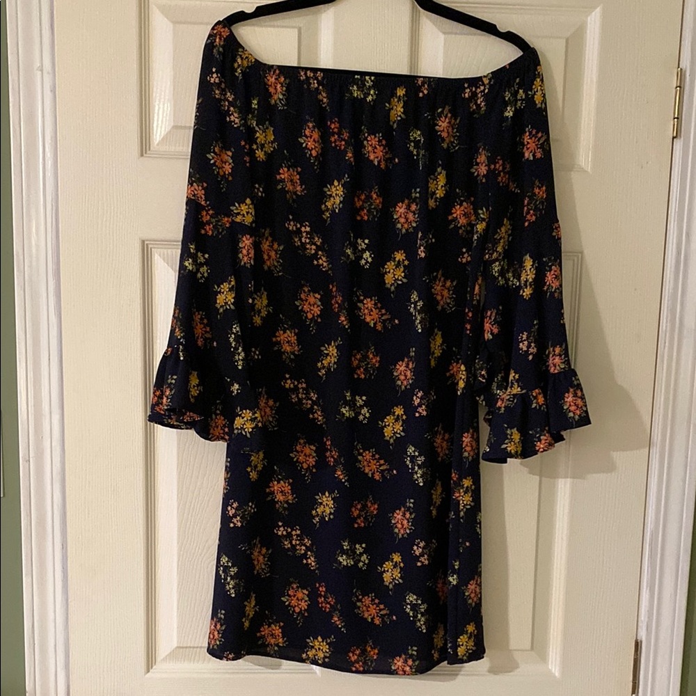 Nicole Miller Floral Off-Shoulder Midi Dress